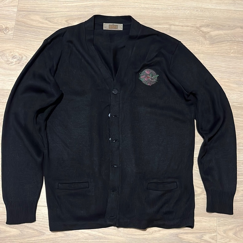 black cardigan